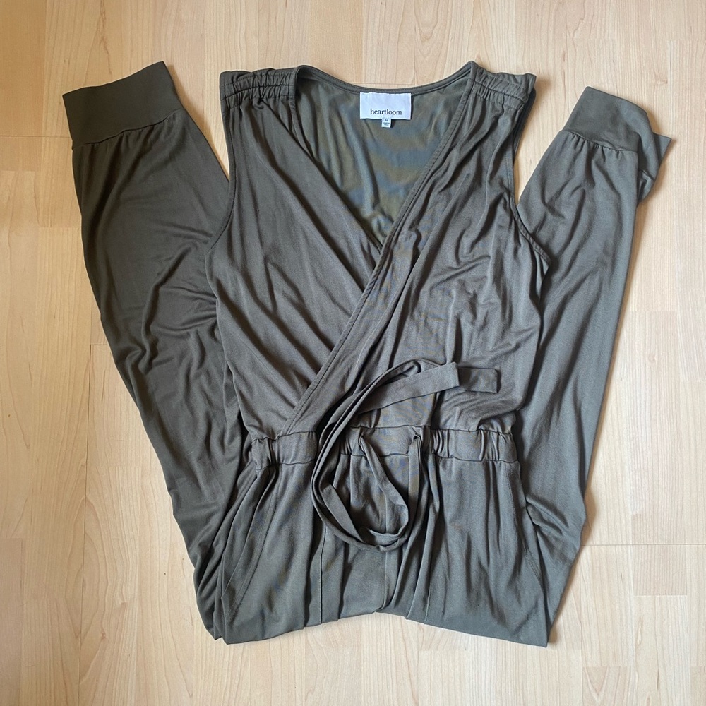 Like New Heartloom Olive Wrap Jumpsuit for Women
